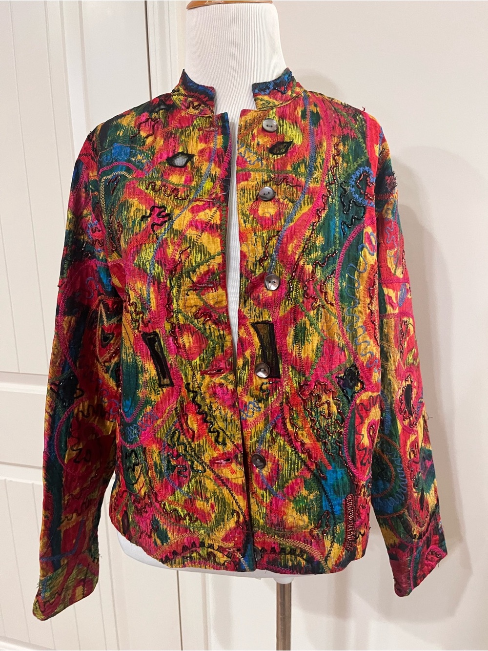 Vibrant Multicolor Women's Jacket - Bold Pattern